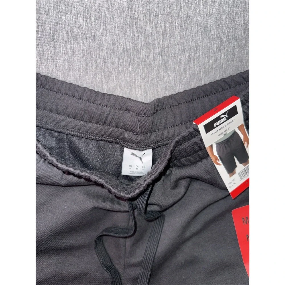 Puma Men's Black Sweat Shorts Size M Drawstring Athletic Lounge NWT